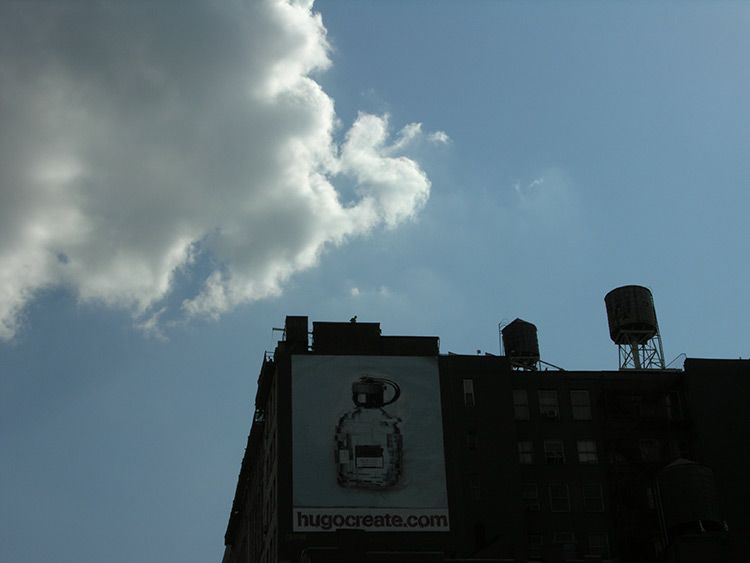 Jochen Brennecke Photography cloudy a freshly painted wall advertising popped up New York